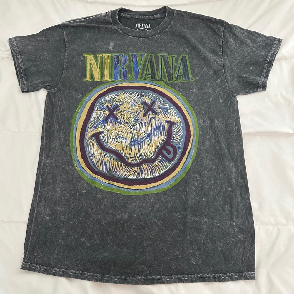 NIRVANA Black Tee with Multicolor Graphic